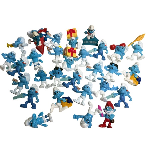 schleich Other - Vintage Smurfs PVC Figure Lot Papa Smurf Smurfette Mixed Collectible Toys